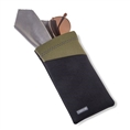 Carson Neoprene Spectacles bag with microfibre cloth - Black/Olive