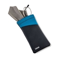 Carson Neoprene Spectacles bag with microfibre cloth - Gray/Blue