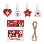 f Zep Christmas Kit Wood Clips Red LK38R 8 Pcs.