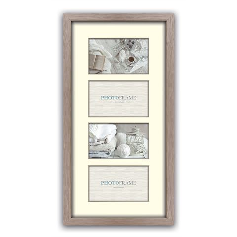 ZEP -  Houten Multi fotolijst met passepartout Regent 2 Taupe formaat 4x10x15 (26x53) - V34102